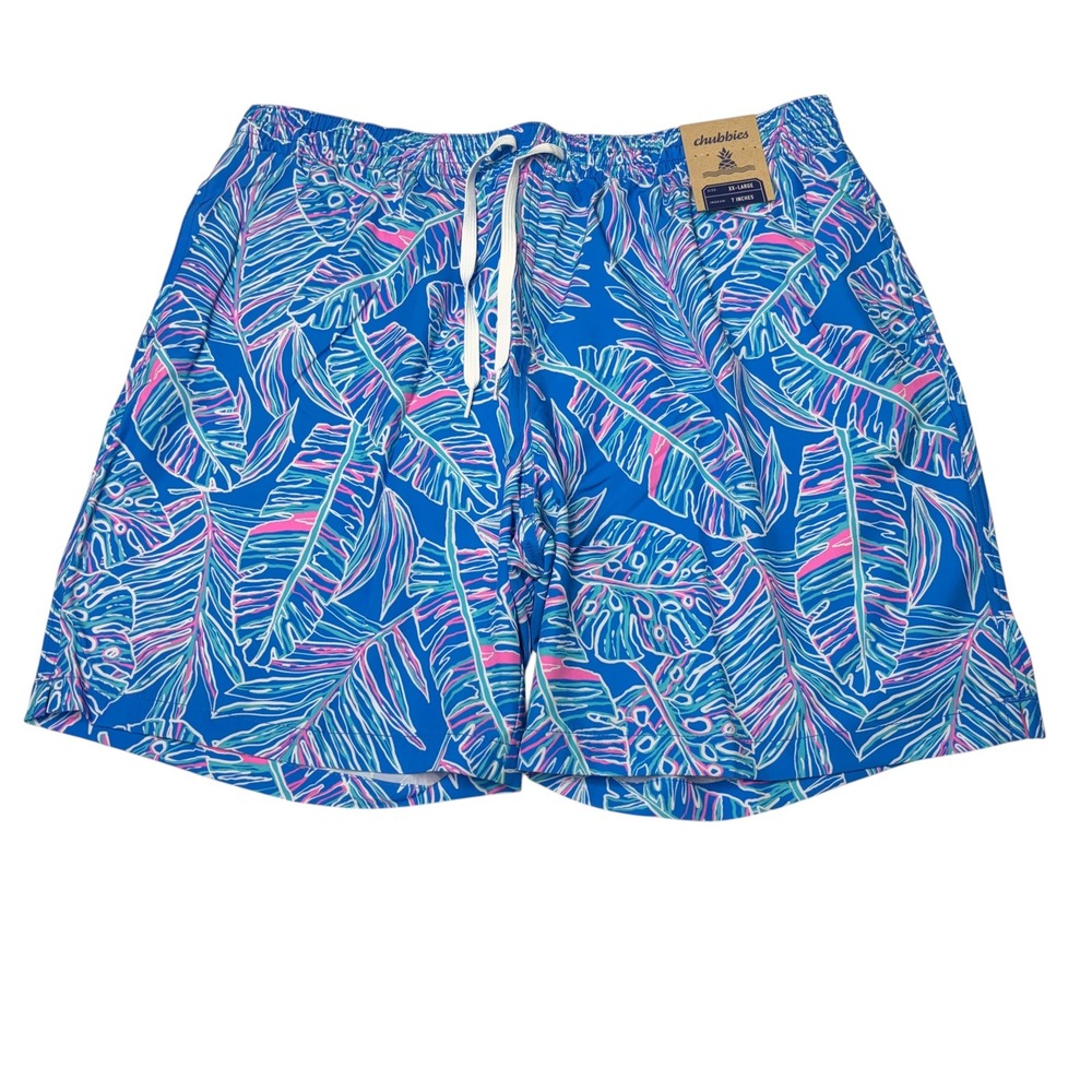 NWT Chubbies The Cruise It or Lose Classic Swim Trunks Blue Pink Mens XXL 36X7